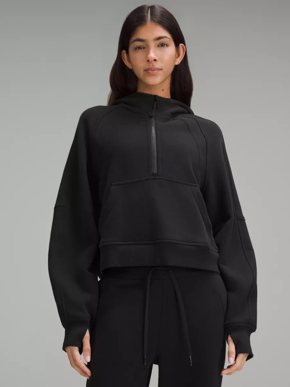 Lululemon Athletica Black Half-Zip Scuba- Size XS/S